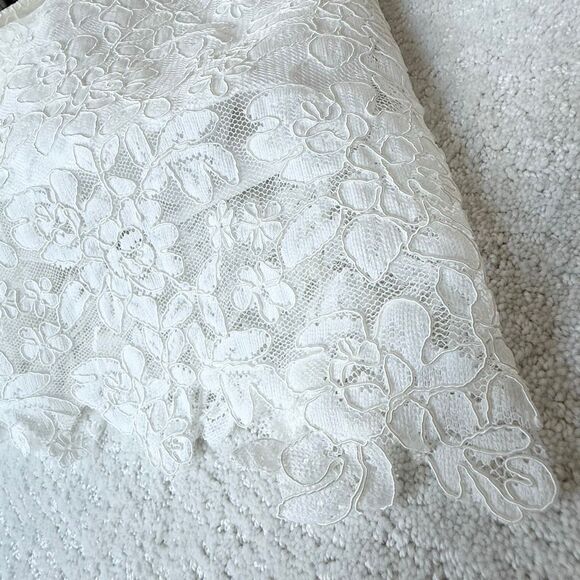 Legends by Romona Keveza 100% Silk Lace Overlay Strapless Wedding Gown Short Kne - Picture 6 of 16